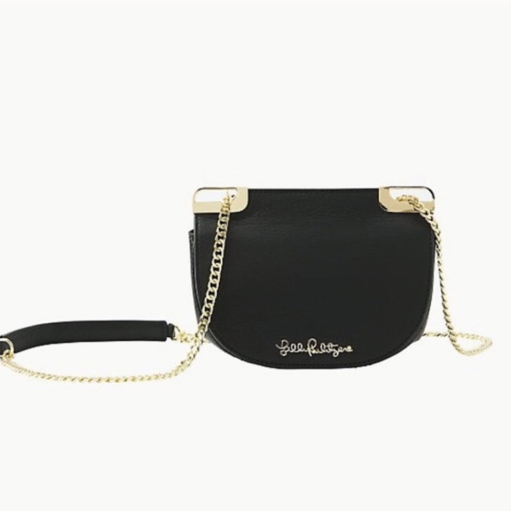 Lilly Pulitzer Black and Gold Waldorf Crossbody